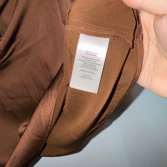 Talbots Womens Brown Cowl Neck Sleeveless Blouse Size L - Picture 5 of 5